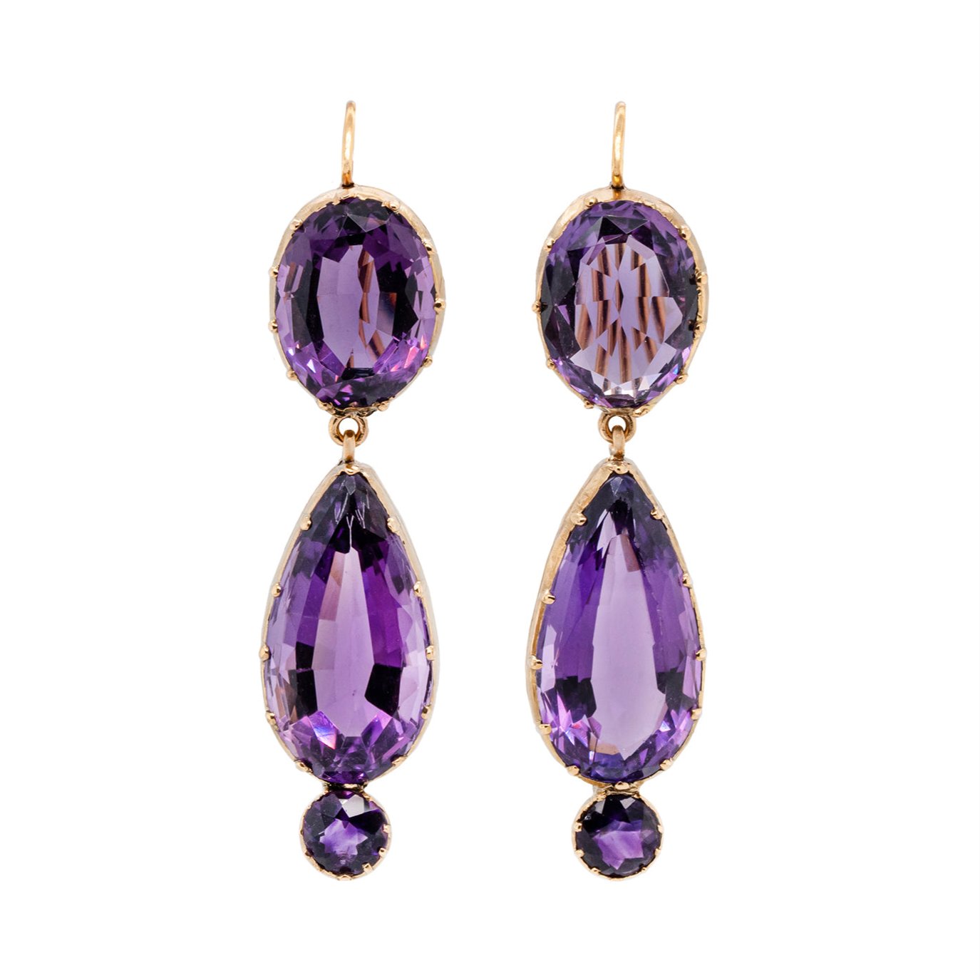 Victorian Amethyst Earrings-Charlotte Sayers Antique Jewellery