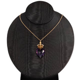 Victorian Amethyst Heart & Crown Pendant-Charlotte Sayers Antique Jewellery