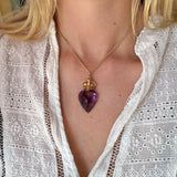 Victorian Amethyst Heart & Crown Pendant-Charlotte Sayers Antique Jewellery