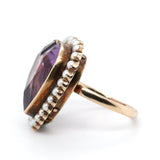 Victorian Amethyst Heart Shaped Ring-Charlotte Sayers Antique Jewellery