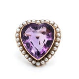 Victorian Amethyst Heart Shaped Ring-Charlotte Sayers Antique Jewellery