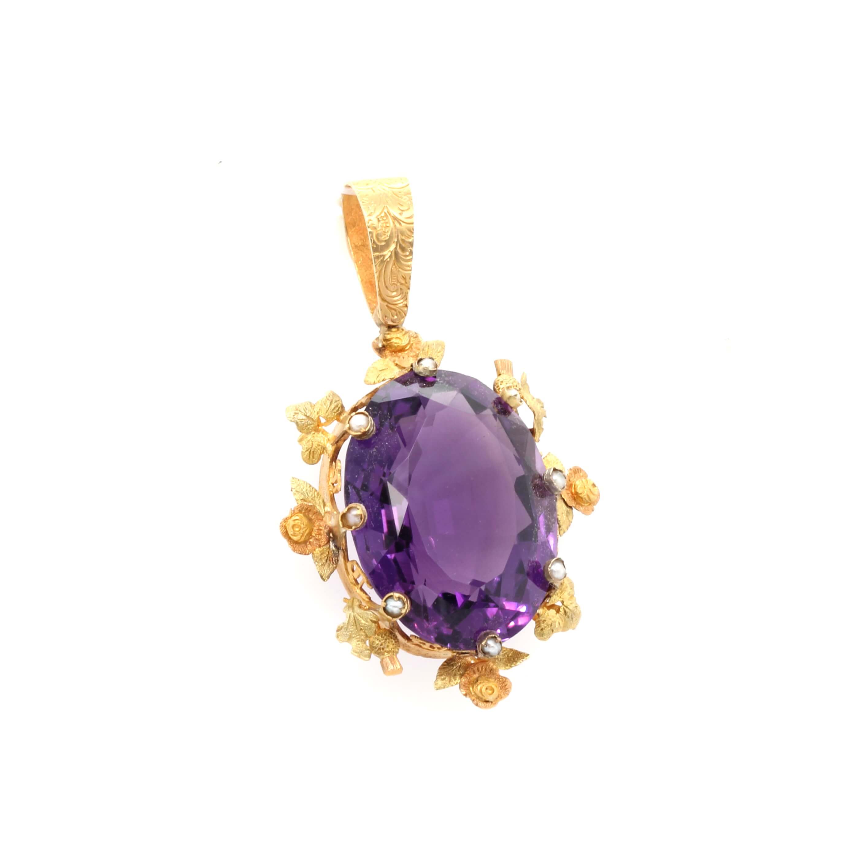 Victorian Amethyst Pendant-Charlotte Sayers Antique Jewellery