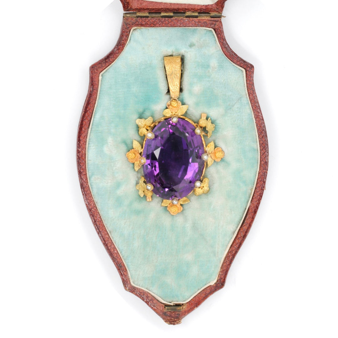 Victorian Amethyst Pendant-Charlotte Sayers Antique Jewellery