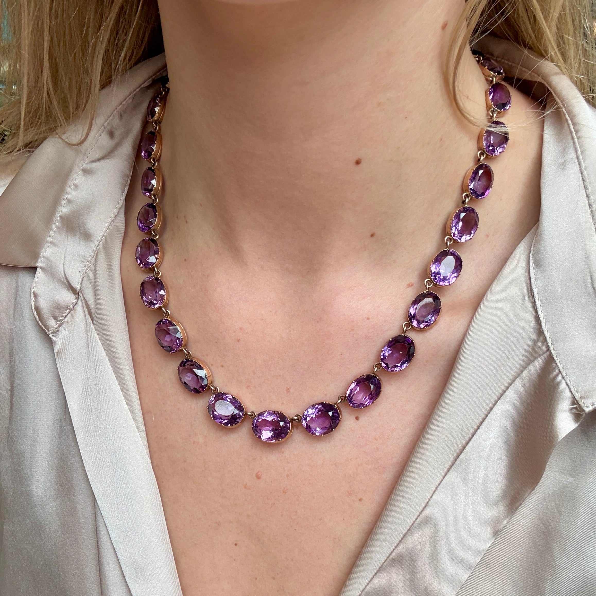 Victorian Amethyst Rivière-Charlotte Sayers Antique Jewellery