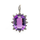 Victorian Amethyst and Diamond Pendant-Charlotte Sayers Antique Jewellery