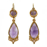 Victorian Amethyst and Pearl Earrings-Charlotte Sayers Antique Jewellery