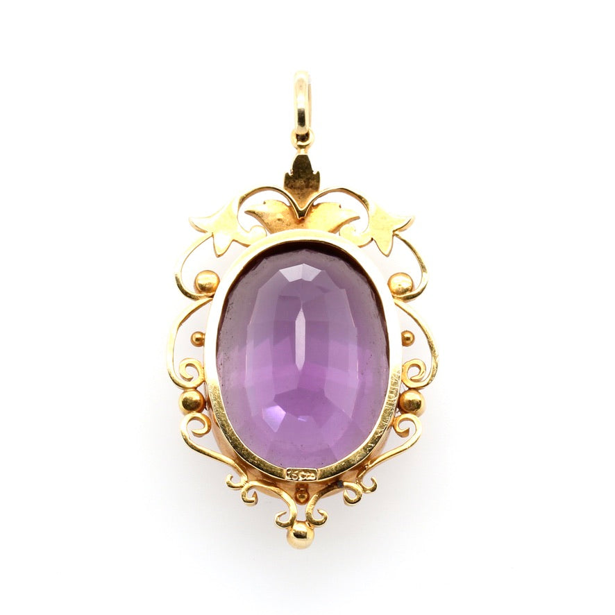 Victorian Amethyst and Pearl Pendant-Charlotte Sayers Antique Jewellery