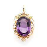 Victorian Amethyst and Pearl Pendant-Charlotte Sayers Antique Jewellery