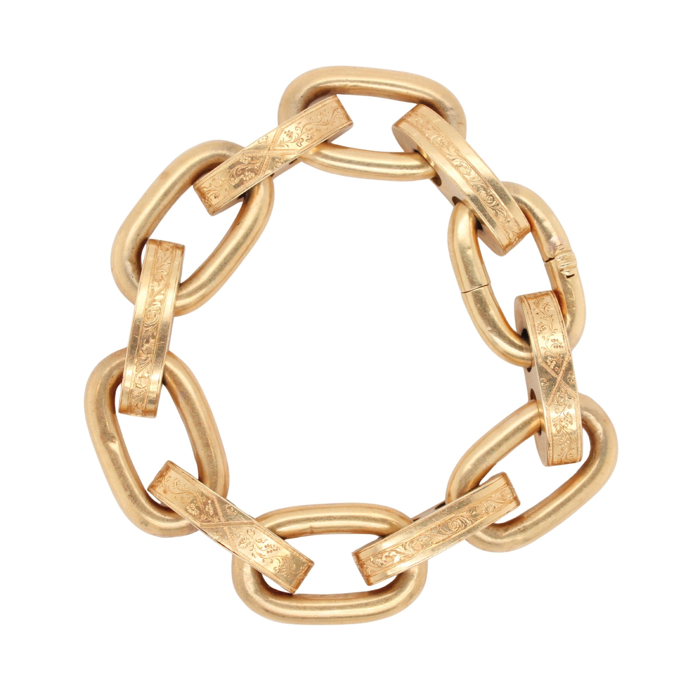 Victorian Anchor Link 18ct Gold Bracelet-Charlotte Sayers Antique Jewellery