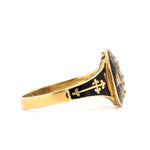 Victorian Anchor Mourning Ring-Charlotte Sayers Antique Jewellery