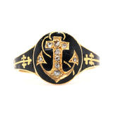 Victorian Anchor Mourning Ring-Charlotte Sayers Antique Jewellery