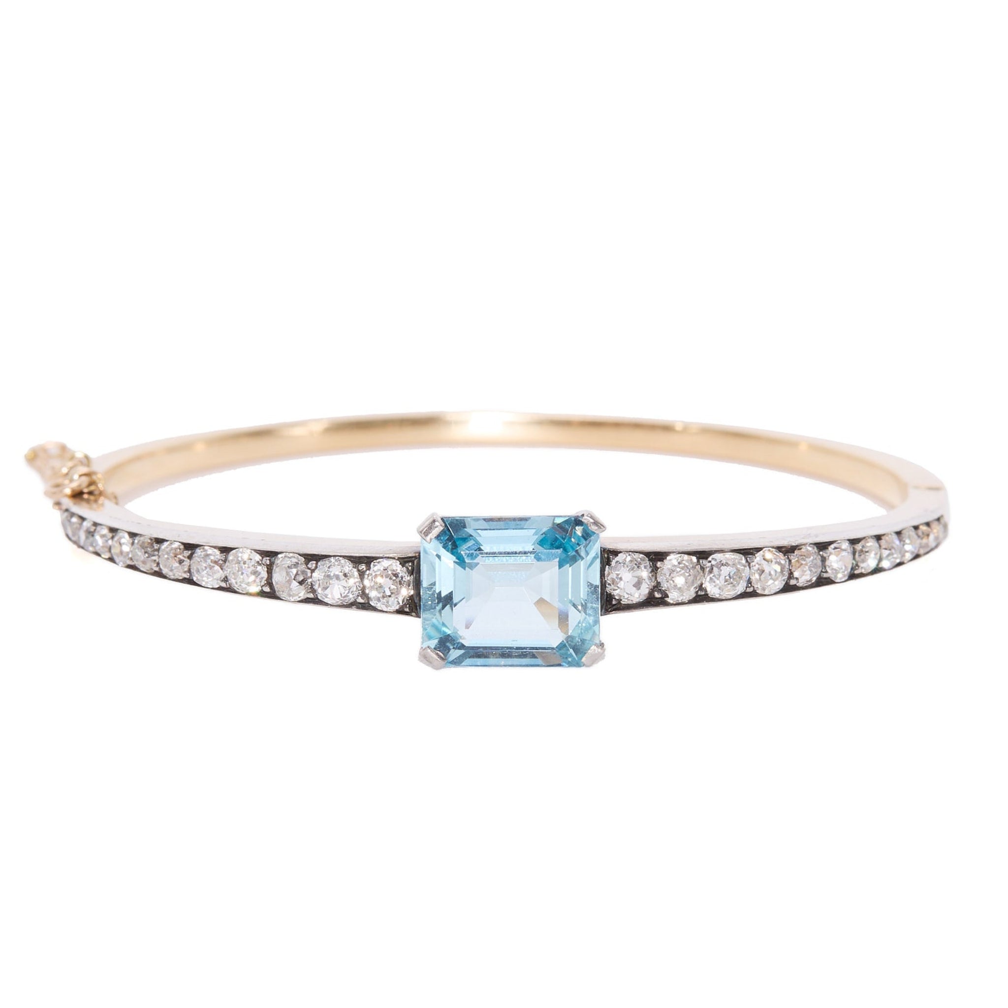 Victorian Aquamarine Bangle-Charlotte Sayers Antique Jewellery