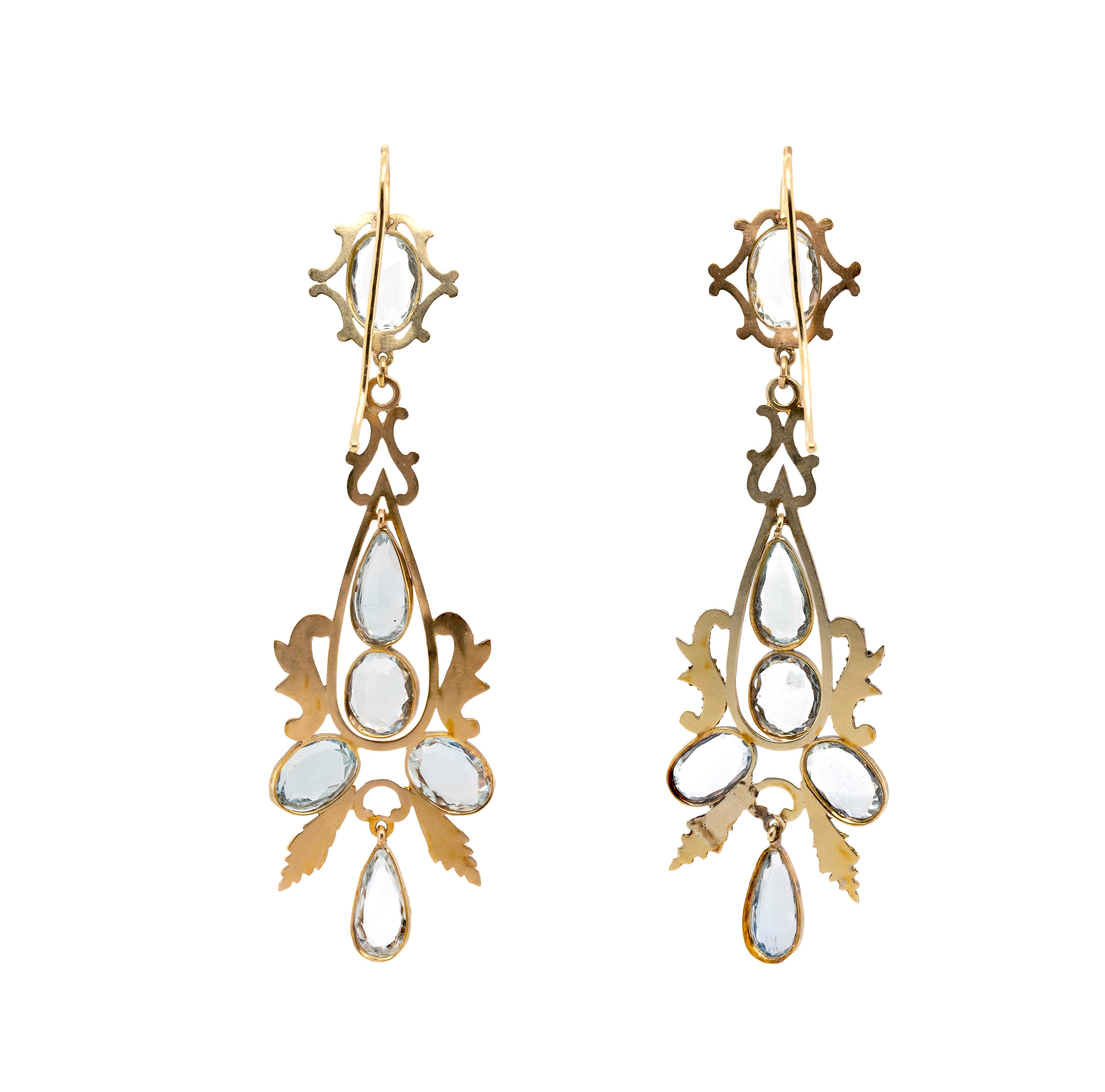 Victorian Aquamarine Earrings-Charlotte Sayers Antique Jewellery