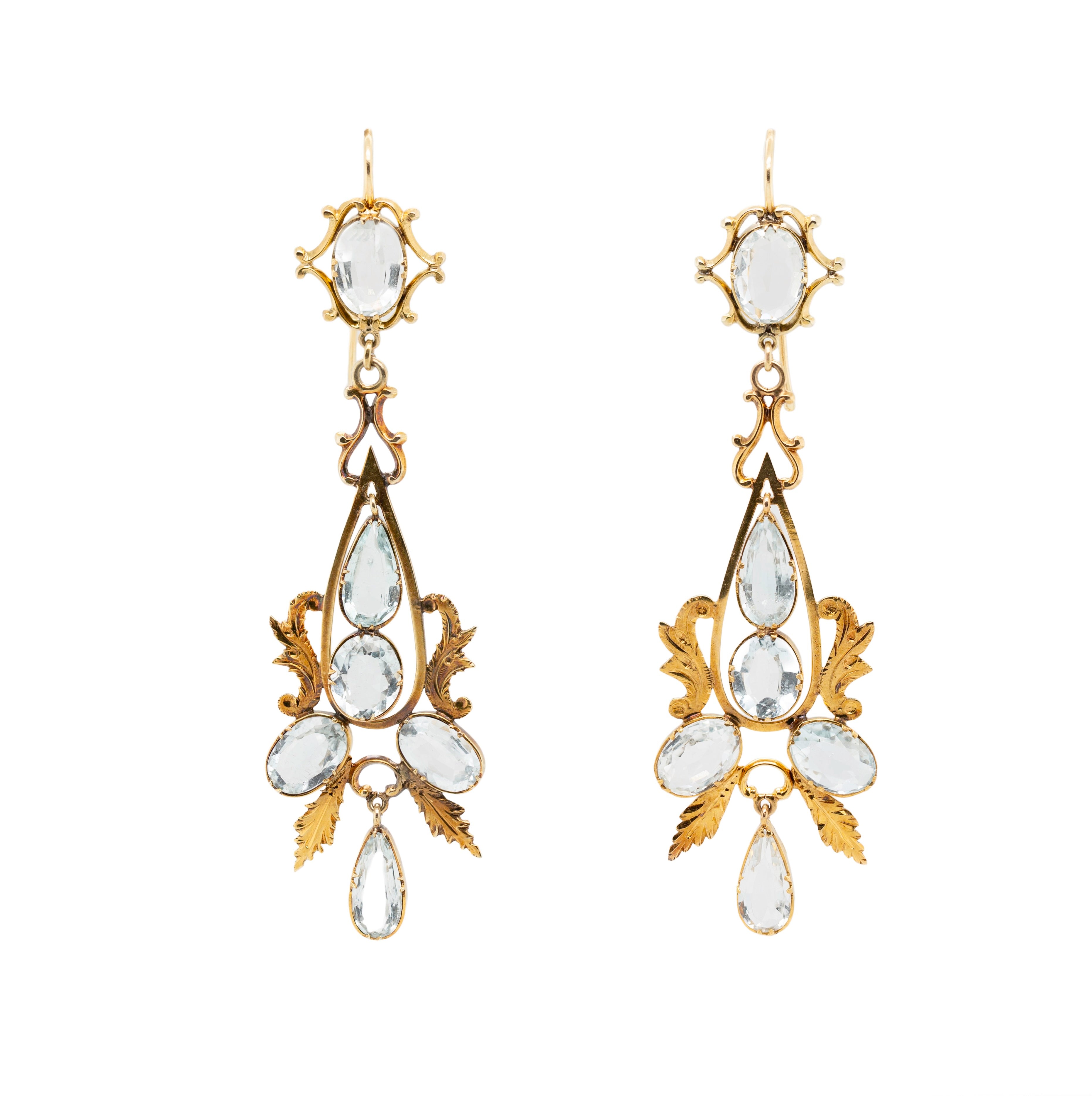 Victorian Aquamarine Earrings-Charlotte Sayers Antique Jewellery