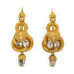 Victorian Aquamarine Gold Drop Earrings-Charlotte Sayers Antique Jewellery