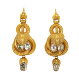 Victorian Aquamarine Gold Drop Earrings-Charlotte Sayers Antique Jewellery