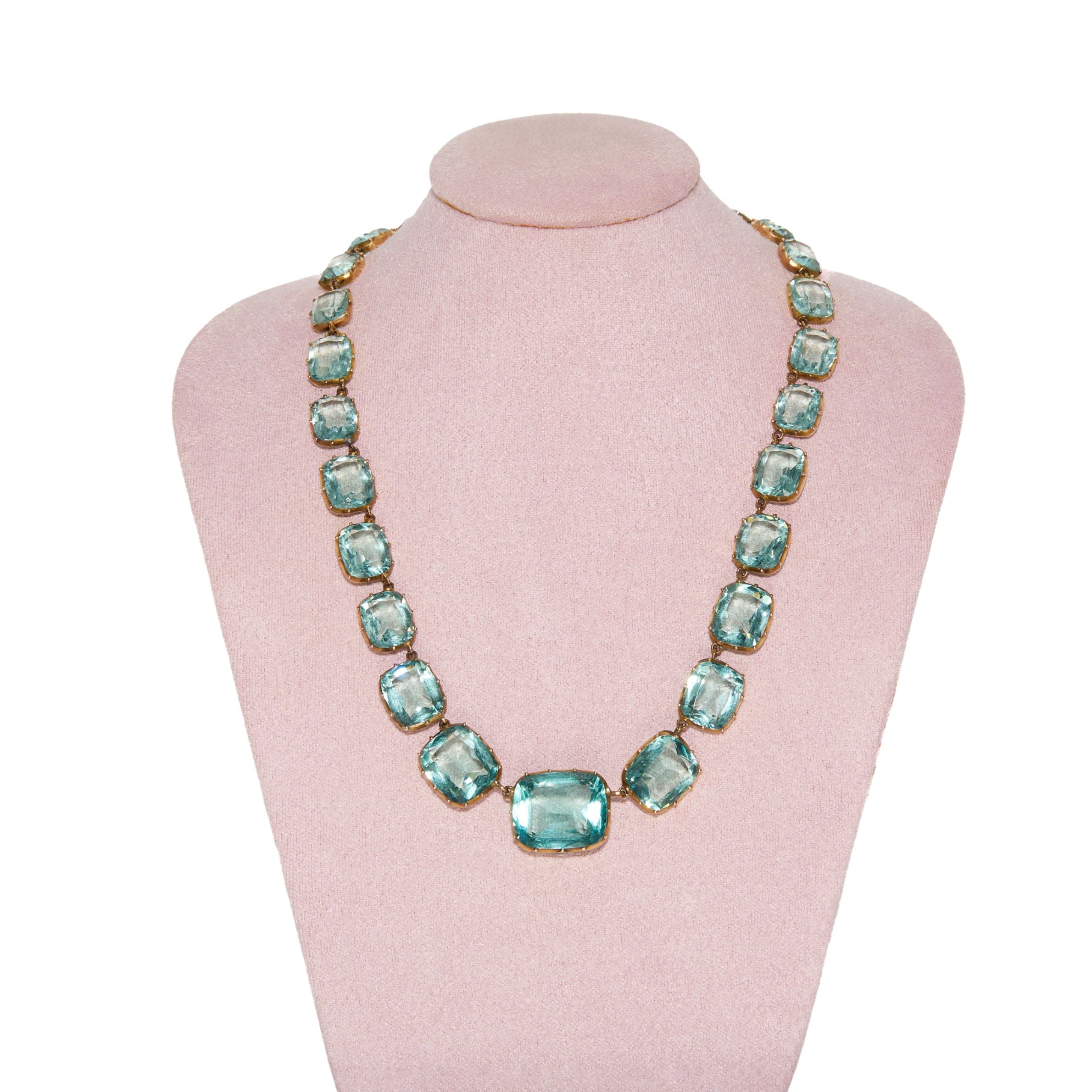 Victorian Aquamarine Paste Rivière-Charlotte Sayers Antique Jewellery