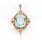 Victorian Aquamarine and Pearl Pendant-Charlotte Sayers Antique Jewellery