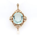 Victorian Aquamarine and Pearl Pendant-Charlotte Sayers Antique Jewellery