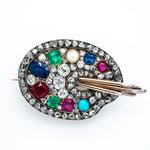 Victorian Artist Palette Brooch-Charlotte Sayers Antique Jewellery