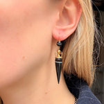 Victorian Banded Agate Earrings-Charlotte Sayers Antique Jewellery