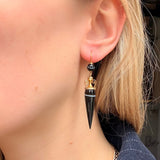 Victorian Banded Agate Earrings-Charlotte Sayers Antique Jewellery