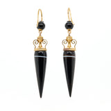 Victorian Banded Agate Earrings-Charlotte Sayers Antique Jewellery