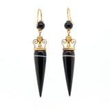 Victorian Banded Agate Earrings-Charlotte Sayers Antique Jewellery