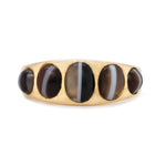 Victorian Banded Agate Gypsy Ring-Charlotte Sayers Antique Jewellery