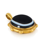 Victorian Banded Agate Pendant-Charlotte Sayers Antique Jewellery