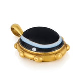 Victorian Banded Agate Pendant-Charlotte Sayers Antique Jewellery