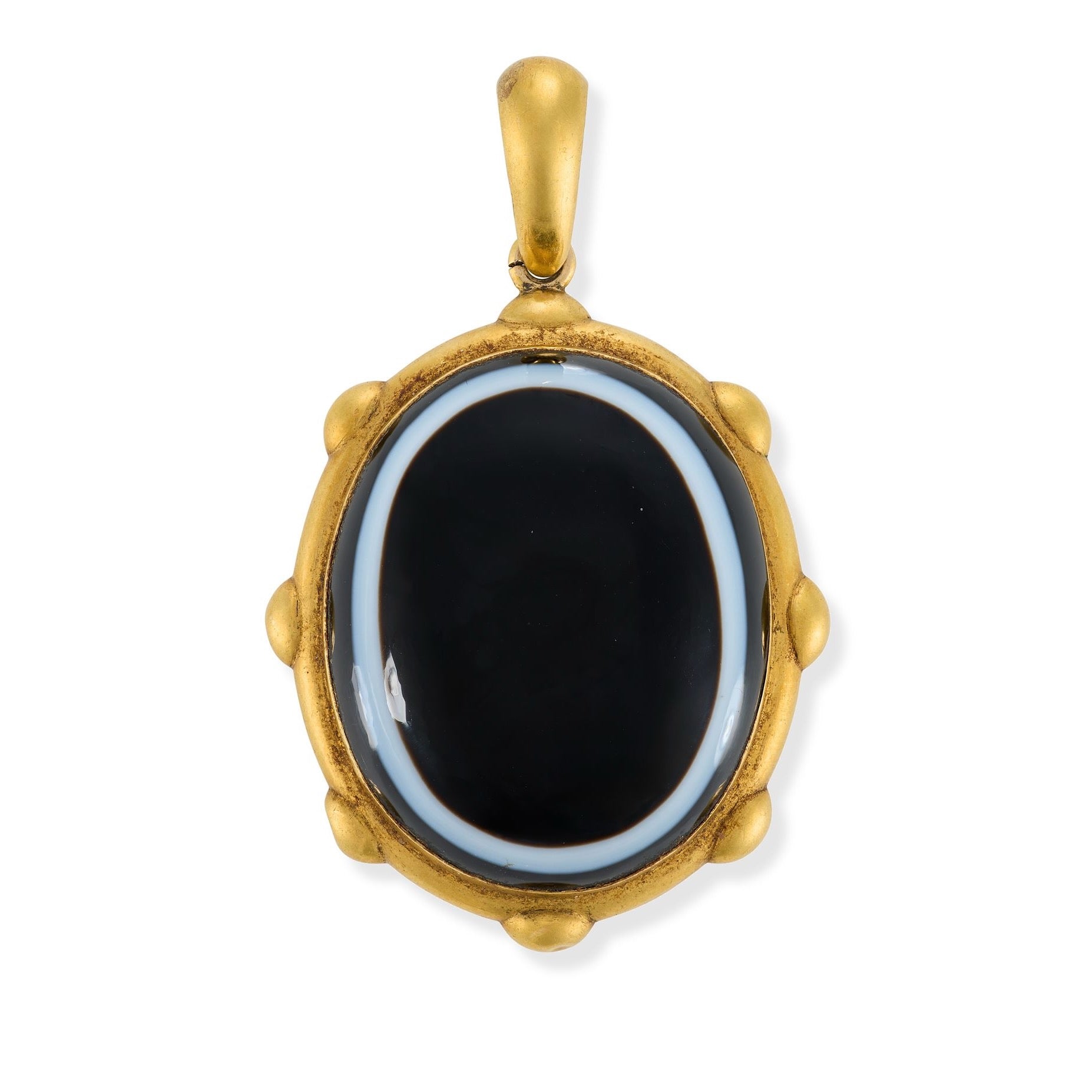 Victorian Banded Agate Pendant-Charlotte Sayers Antique Jewellery