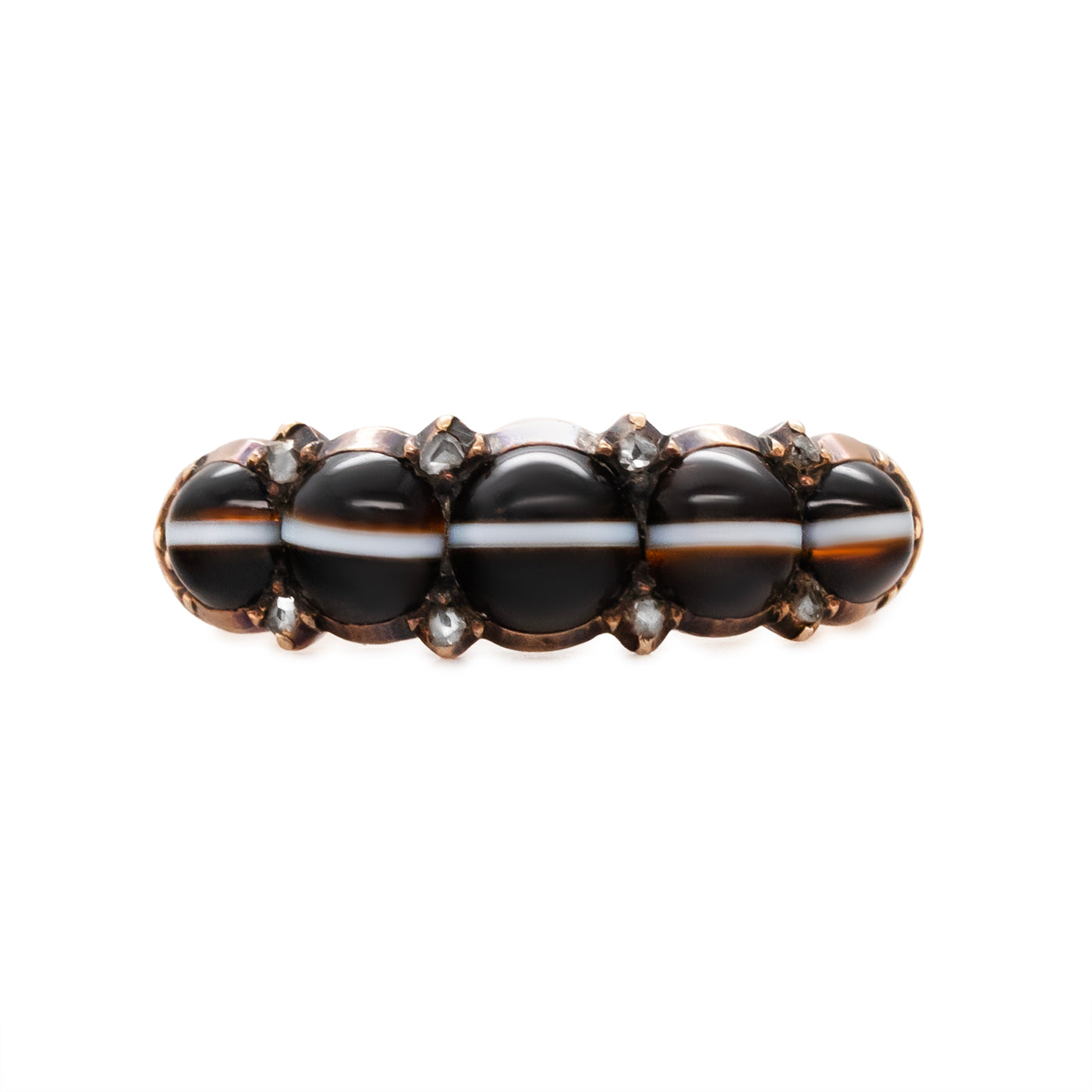 Victorian Banded Agate Ring-Charlotte Sayers Antique Jewellery