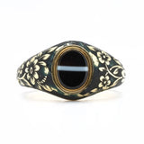 Victorian Banded Agate Signet Ring-Charlotte Sayers Antique Jewellery