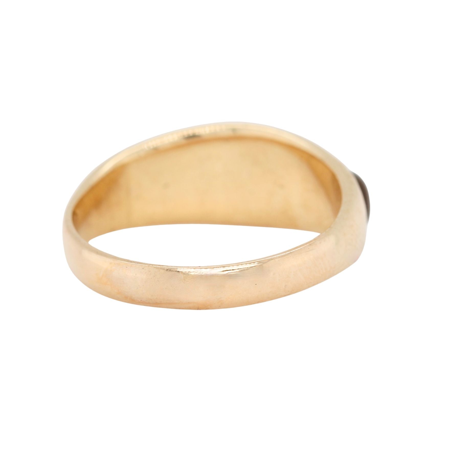 Victorian Banded Agate and Moonstone Gypsy Set Ring-Charlotte Sayers Antique Jewellery