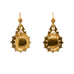 Victorian Banded Agate and Pearl Earrings-Charlotte Sayers Antique Jewellery