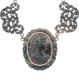 Victorian Berlin Iron Cameo Necklace-Charlotte Sayers Antique Jewellery