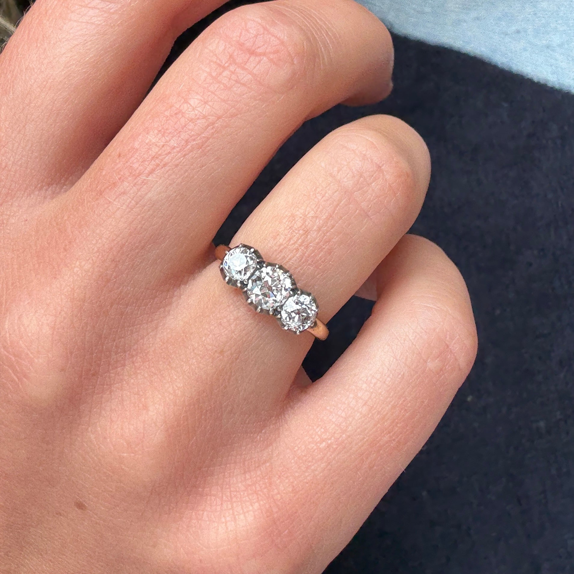 Victorian Bezel Set Old Cut Diamond Ring-Charlotte Sayers Antique Jewellery