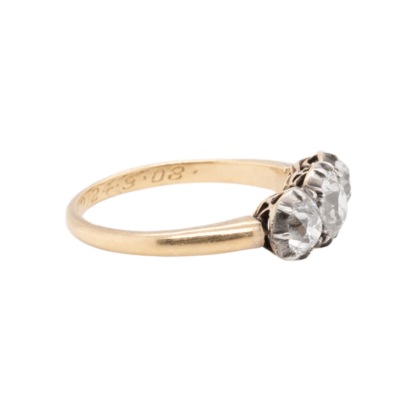 Victorian Bezel Set Old Cut Diamond Ring-Charlotte Sayers Antique Jewellery