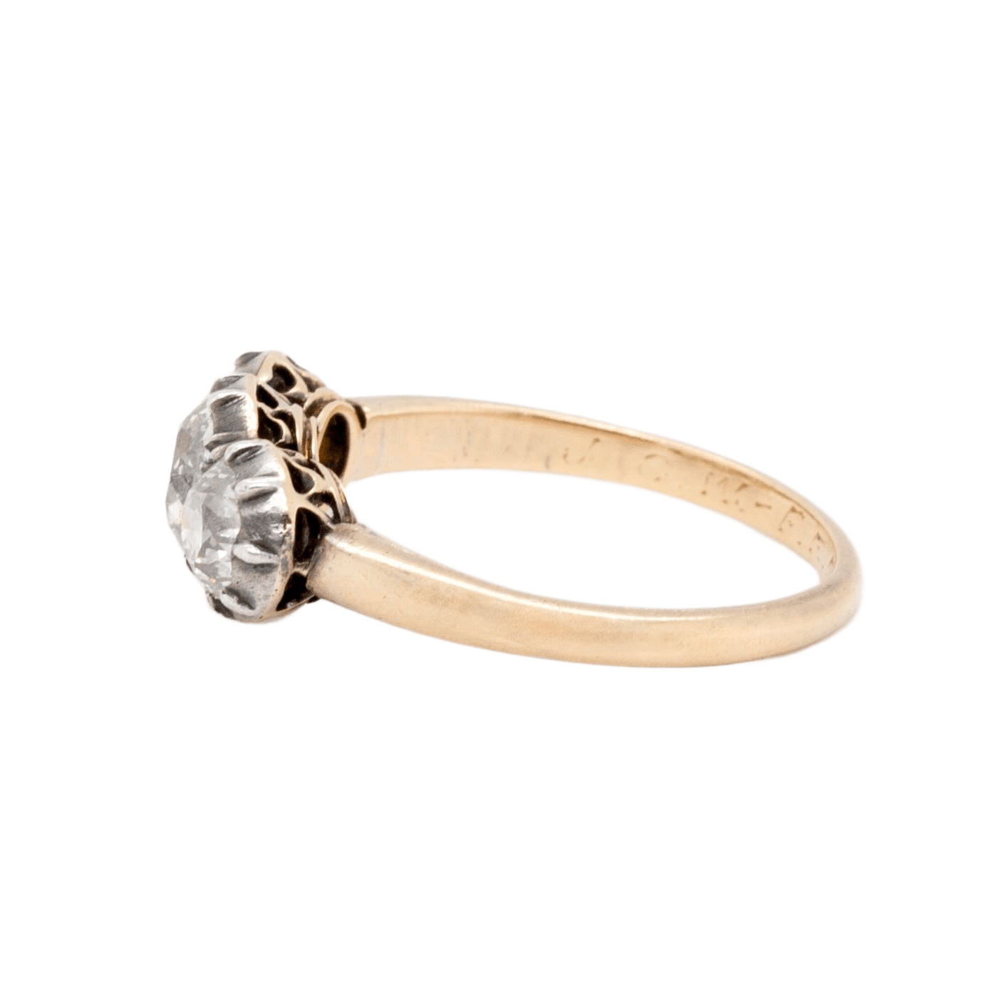 Victorian Bezel Set Old Cut Diamond Ring-Charlotte Sayers Antique Jewellery