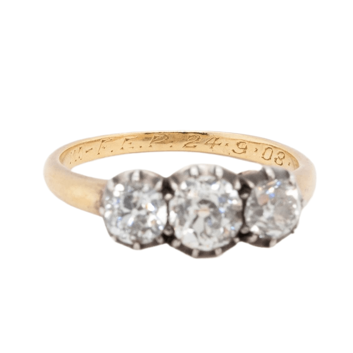 Victorian Bezel Set Old Cut Diamond Ring-Charlotte Sayers Antique Jewellery