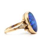 Victorian Black Opal Ring-Charlotte Sayers Antique Jewellery