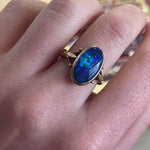 Victorian Black Opal Ring-Charlotte Sayers Antique Jewellery