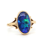 Victorian Black Opal Ring-Charlotte Sayers Antique Jewellery