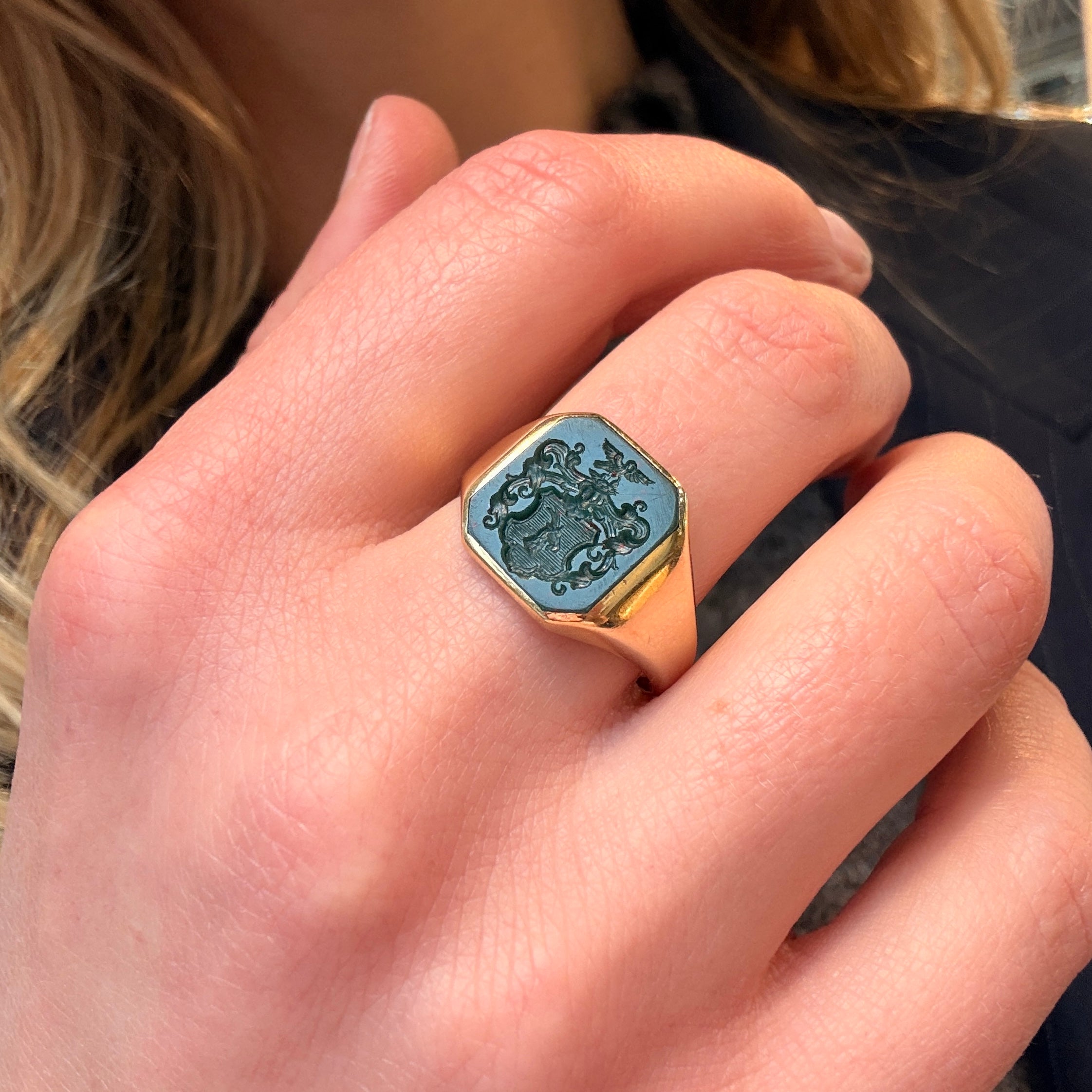 Victorian Bloodstone Intaglio Ring-Charlotte Sayers Antique Jewellery