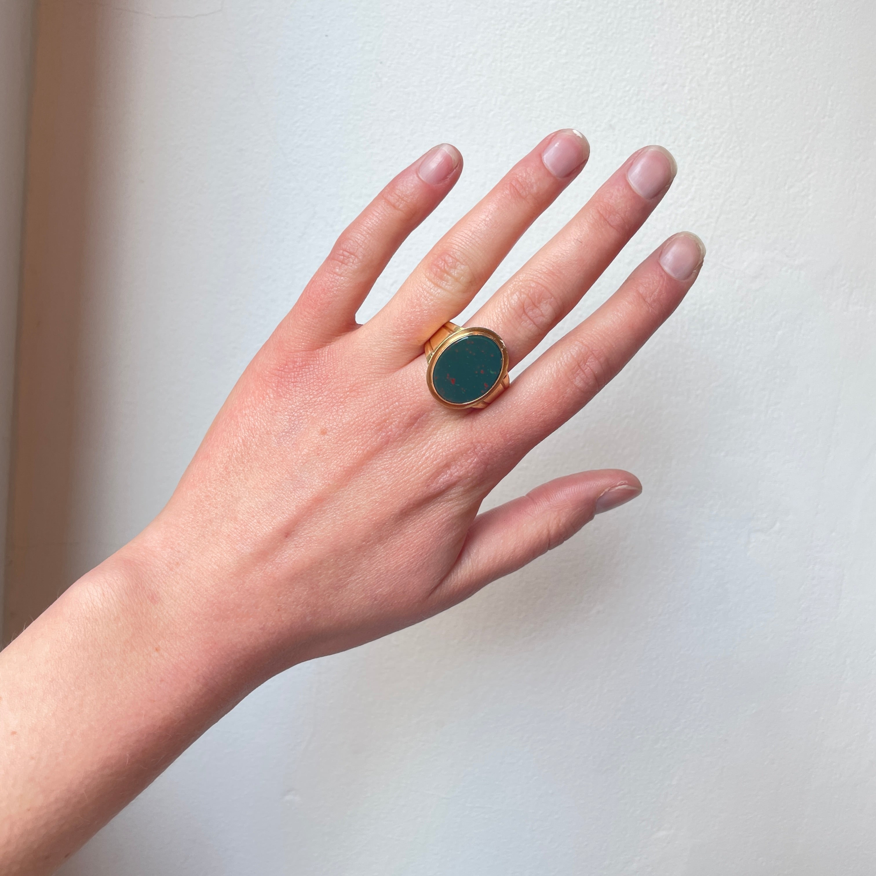 Victorian Bloodstone Signet Ring-Charlotte Sayers Antique Jewellery