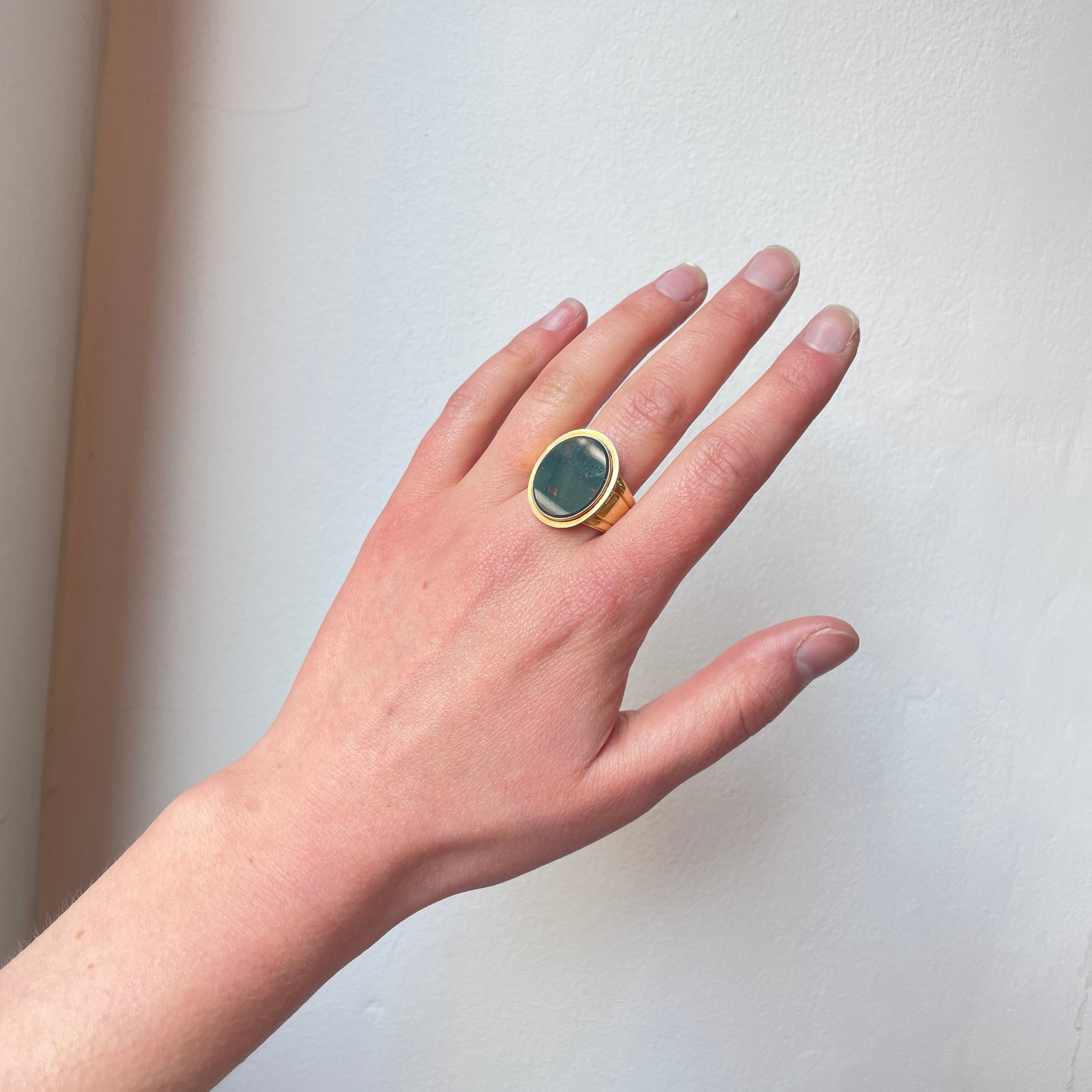 Victorian Bloodstone Signet Ring-Charlotte Sayers Antique Jewellery