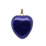 Victorian Blue Enamel Heart Locket-Charlotte Sayers Antique Jewellery