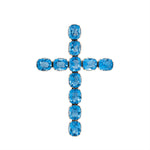 Victorian Blue Paste Cross Pendant-Charlotte Sayers Antique Jewellery