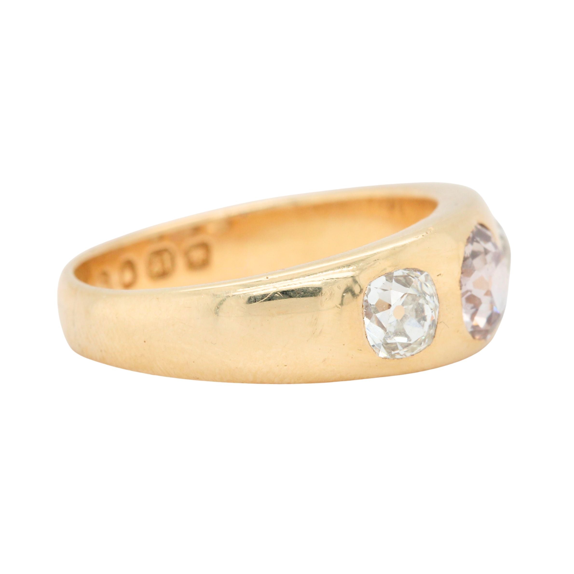 Victorian Brown Diamond Gypsy Set Ring-Charlotte Sayers Antique Jewellery